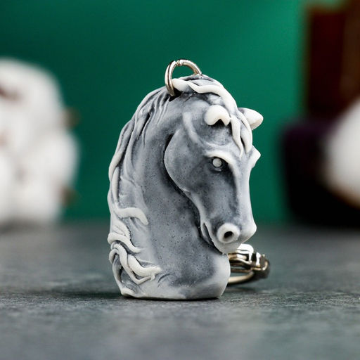 Брелок для ключей на кольце Голова лошади, 4 см