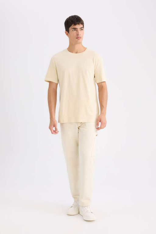 New Regular Fit Bisiklet Yaka Basic Duz K?sa Kollu Tisort - Defacto фото 5
