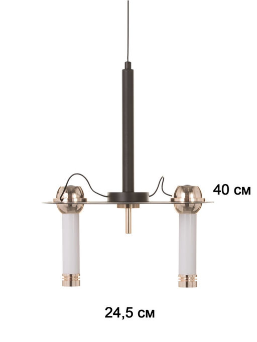 Светильник «Найт» 2×7 Вт LED 4000К черный/золото 24×24×38(+150)см