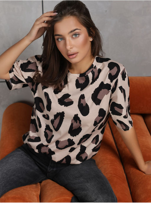 Футболка "Пятна" корич женская