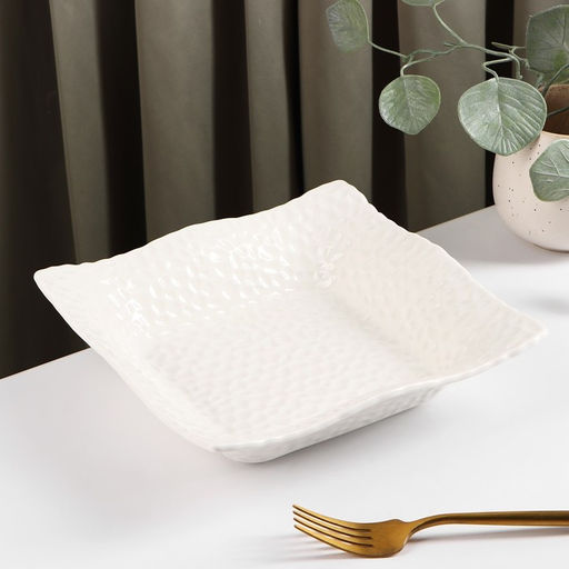 Салатник керамический «Воздушность», 800 мл, d=21.7 см, цвет белый