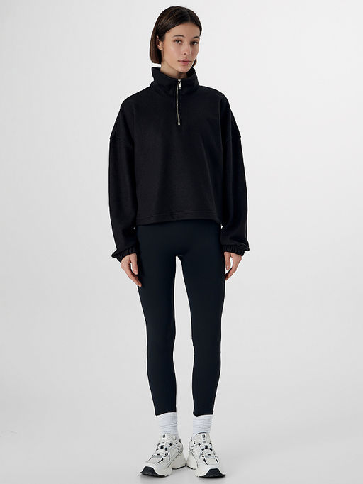 Свитшот женский черный из флиса