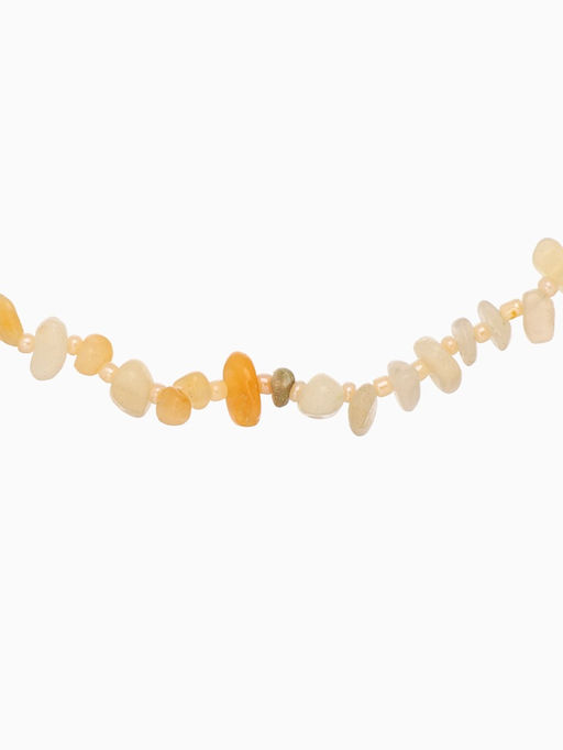 Ожерелье из камня, 45 см, янтарное