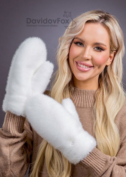 Варежки экомех белые