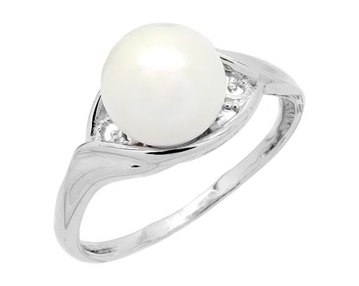 Кольцо из серебра жемчуг, К1330