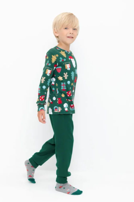 К 1552/тем.зеленый,новогоднее ассорти пижама д/дет яс - Crockid фото 6