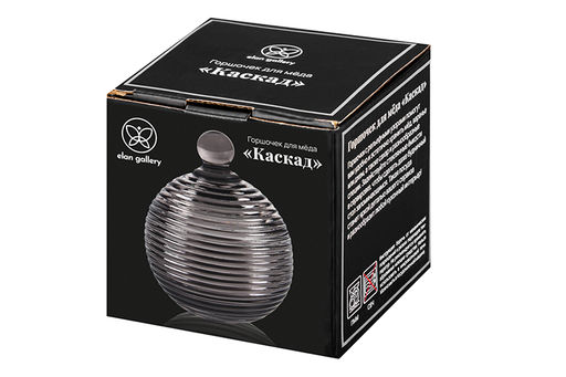 Горшочек д/меда 150 мл 8,2*8,2*11 см Каскад серый, стекло - Elan gallery фото 8