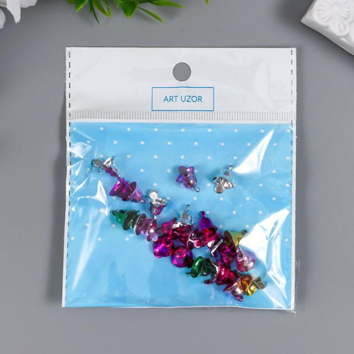 Набор декора для творчества металл Колокольчики-мини яркие d=0,8 см набор 25 шт - Арт узор фото 5