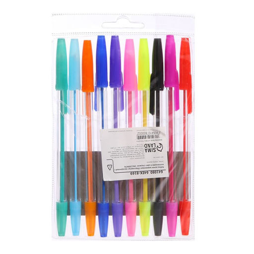 Набор ручек шариковых, 10 цветов, корпус прозрачный, с цветными колпачками - Calligrata фото 6