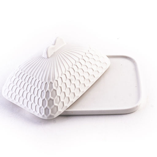 60030 Масленка с крышкой 18х3х8 фарфор LR (х24) - Mayer&boch фото 3