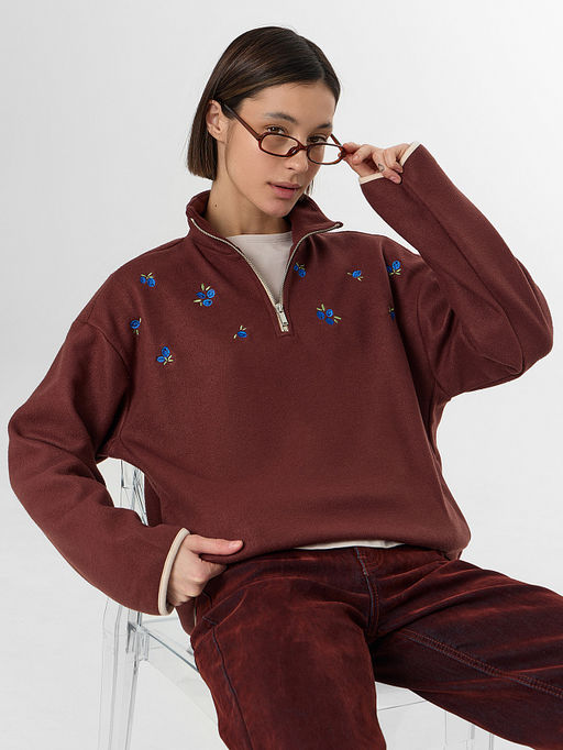 Толстовка женская коричневая из флиса