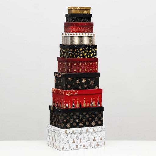 Набор коробок 10 в 1 Золотой, 30,5 х 19 х 13 - 12 х 6,5 х 4 см - UPAK LAND фото 4