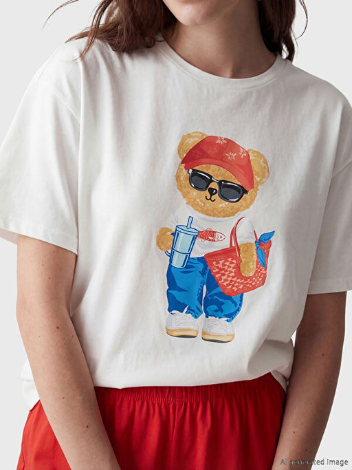 Пижама Ayı Teddy Baskılı Kadın Şortlu Pijama Takımı женская с шортами