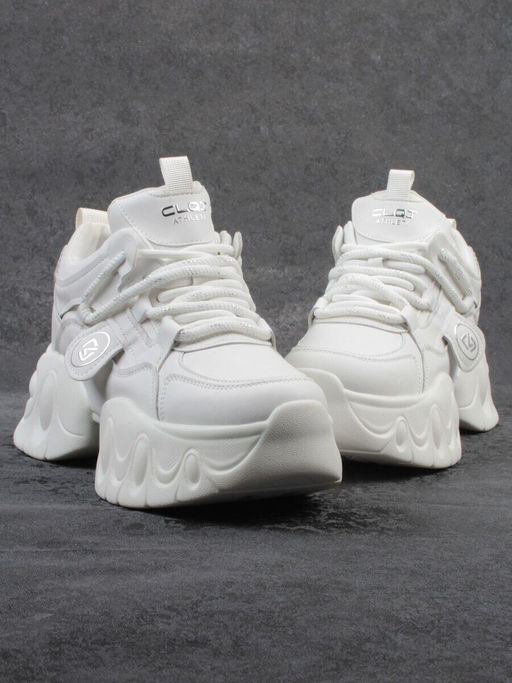 03-9D-1 WHITE Кроссовки женские (натуральная кожа, искусственная кожа)