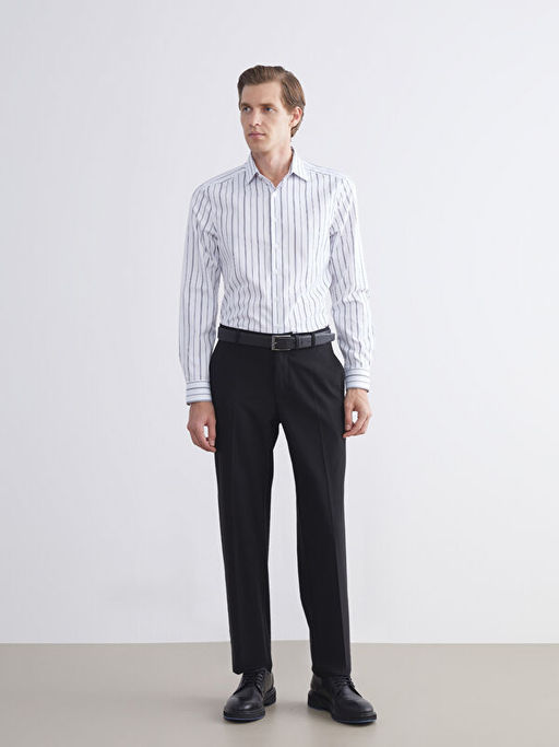 Slim Fit Uzun Kollu ?izgili Erkek G?mlek