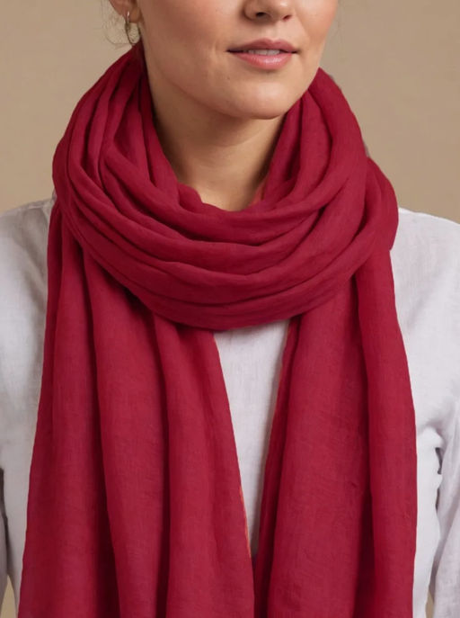 K13581 Палантин 90/180 хлопок КРАСНЫЙ