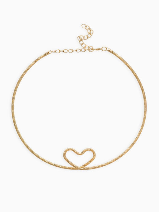Набор 2 предмета: чокер, браслет Обруч сердце, цвет золото