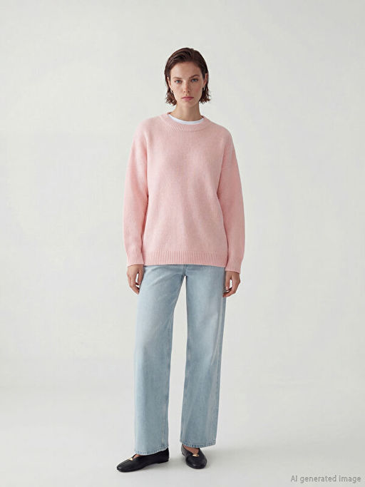 Bisiklet Yaka Kad?n Triko Kazak