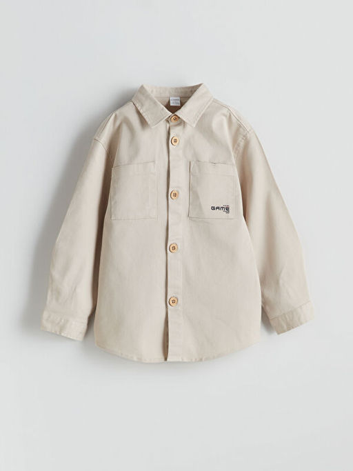 Bask?l? Gabardin Erkek ?ocuk G?mlek