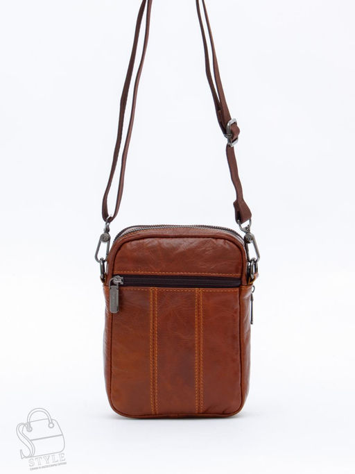 Сумка мужская кожаная 8613S brown Fuzhiniao