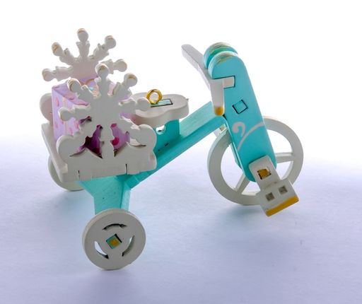 Елочная игрушка - Детский велосипед с багажником 56GG64-25804 SnowFlake - Idh фото 4