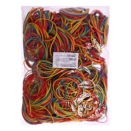 Банковская резинка цветная, 1000 грамм, длина 95 мм, диаметр - 60 мм, сечение 1.7×1.7 мм