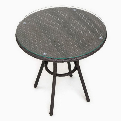 Стол садовый из искусственного ротанга, 75×72×72 см, металл, цвет венге