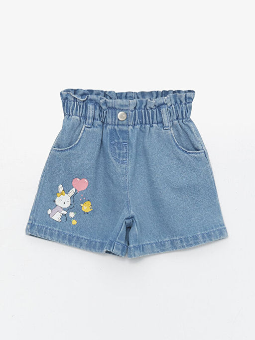 Beli Lastikli Bask?l? K?z Bebek Jean ?ort