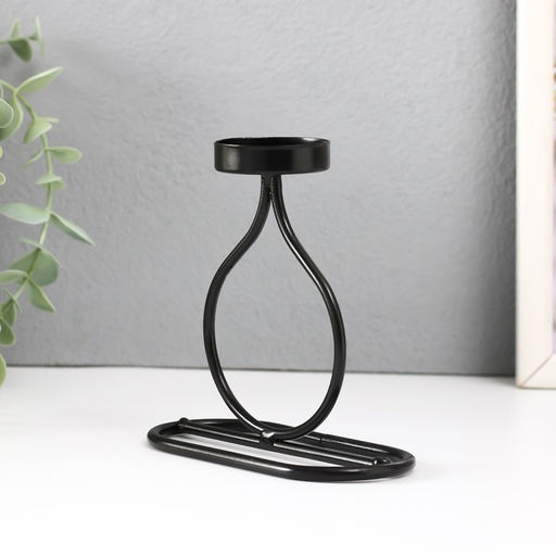 Металлический подсвечник на 1 свечу «Бутылочка», d=4 см чёрный, 11×6×11.5 см