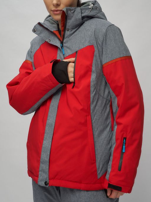 Горнолыжный костюм женский большого размера красного цвета 02272-3Kr - Chunmai фото 9