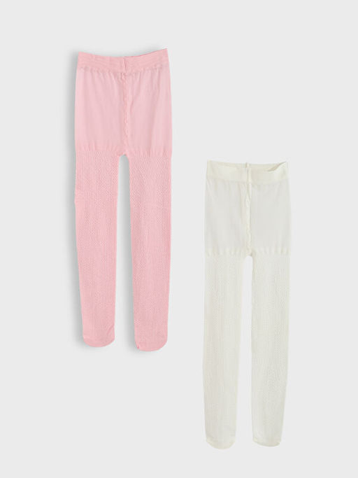 Kendinden Desenli K?z ?ocuk K?lotlu ?orap 2li