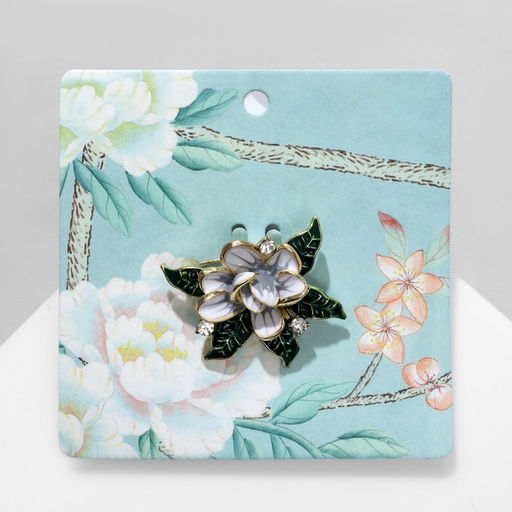 Брошь Цветок градиент, цветная в золоте