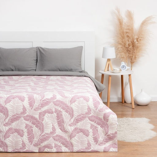 Покрывало хлопковое Этель Перья 180х2405 см, цвет фиолетовый, 100%хлопок, 300гр/м2  фото 2