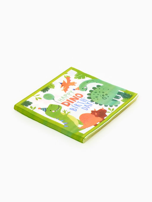 Салфетки бумажные Dino birthday, 33х33 см, 20 шт - Страна карнавалия фото 5