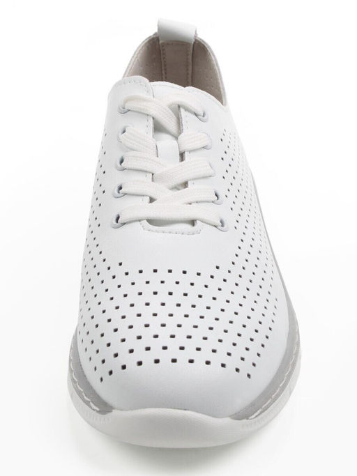 03-YE547-1 WHITE Полуботинки летние спортивные женские (натуральная кожа)