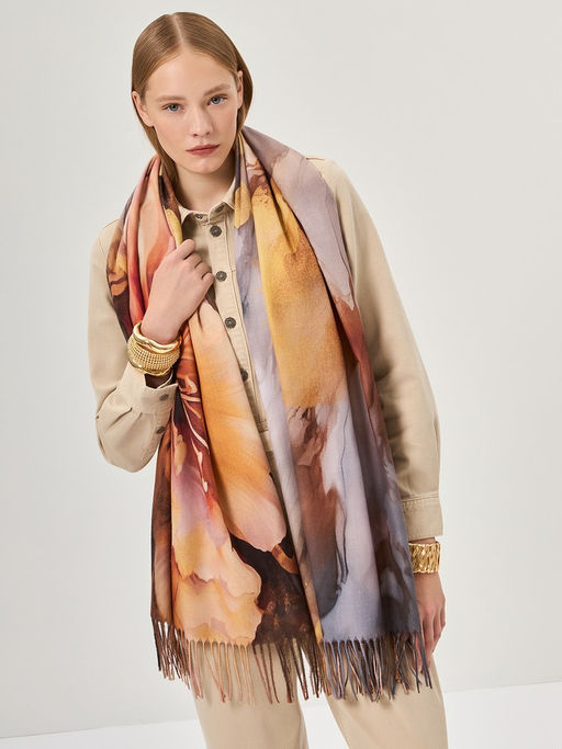 Палантин жен. виск+шерсть 70х195 LG33-602-16