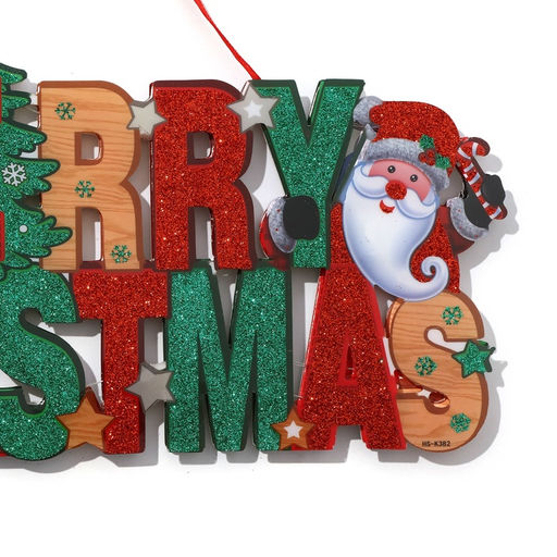 Новогоднее светящиеся украшение настенное Merry Christmas, подвеска, 19х41 см - Simaland фото 2