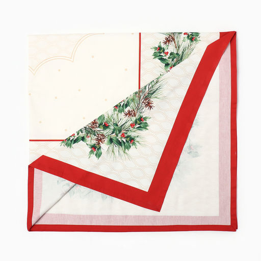 Набор новогодний Christmas wreath: скатерть 150×110 см +/-3 см с ВГМО, салфетка 40×40 см-4 шт., 100% хлопок