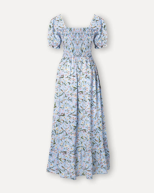 Нежно-голубое платье с цветочным принтом - Incity фото 3