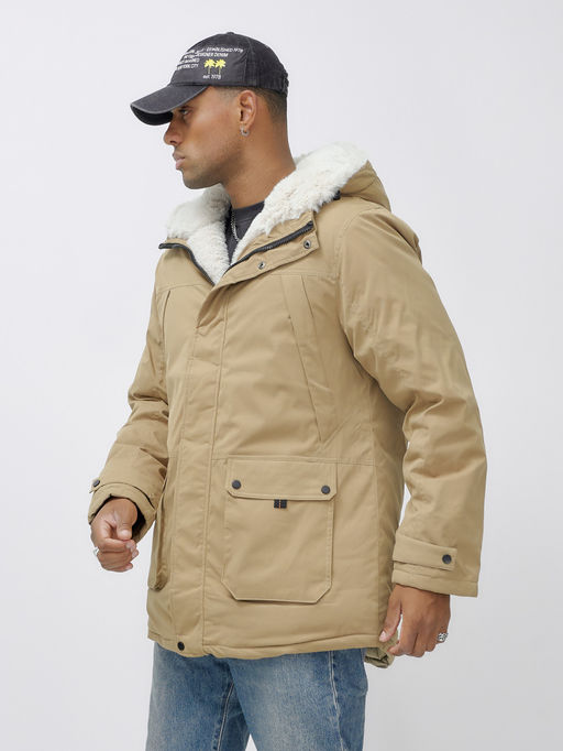 Парка мужская зимняя удлиненная с мехом хаки цвета 8753G - Mtforce фото 5