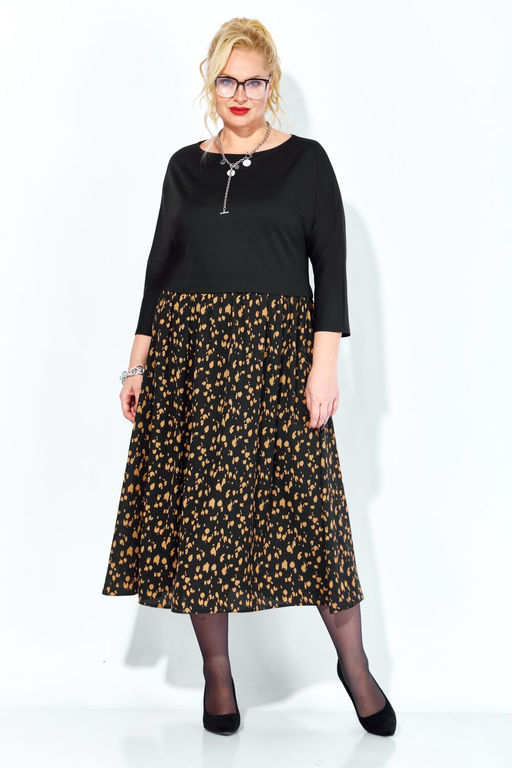 Платье Anastasia 1309 черный+принт