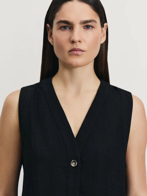 Удлиненный жилет из жатой ткани / Zarina  фото 6