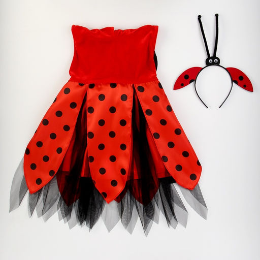 Карнавальный набор «Прекрасная Божья коровка»: платье, ободок, р. 98-104 см