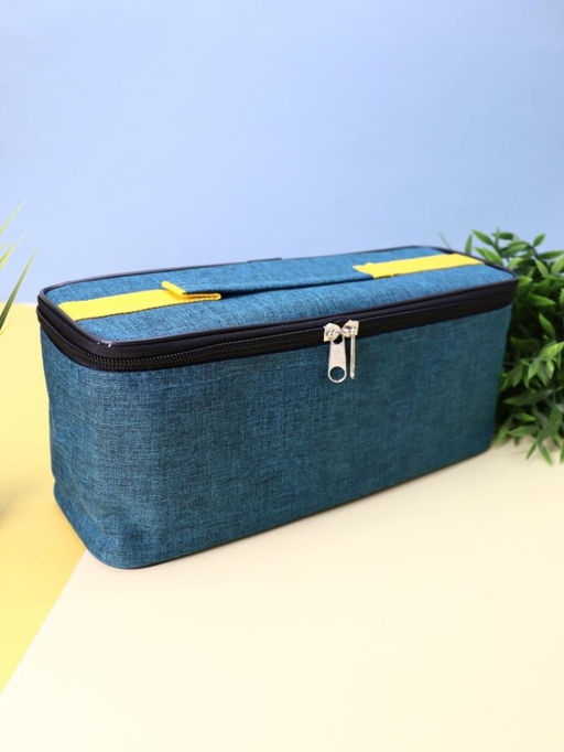 Набор ланчбоксов в термосумке "Big lunch", синий, 2 яруса, 4 отделения (1400 мл)