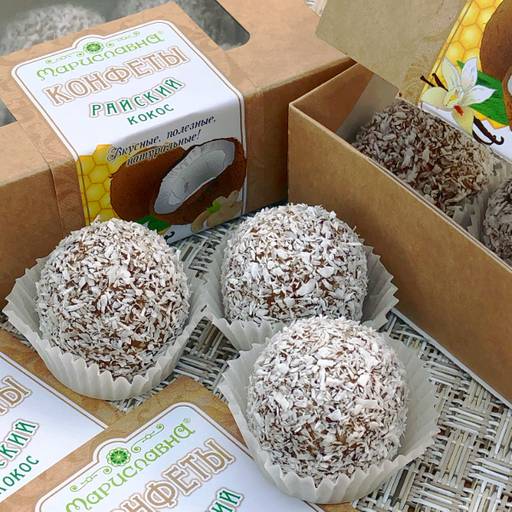 Райский кокос, конфеты ручной работы