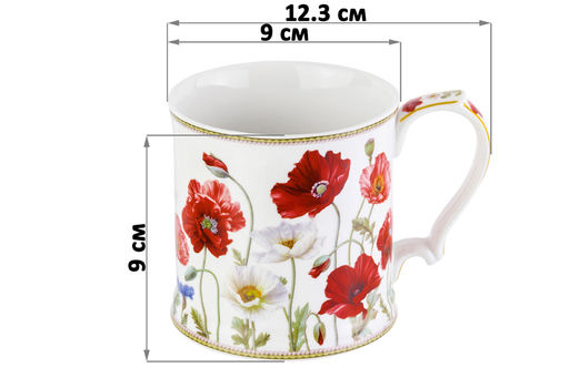 Кружка 380 мл 12,3*9*9 см Маки NEW BONE CHINA - Elan gallery фото 8
