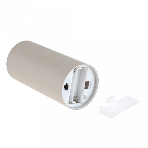 Свеча интерьерная, светодиодная на батарейках д6см h10(12,5)см, свет теплый, с мерцанием, матовый пластик, цвет бежевый, питание от 2-х батареек ААА (в комплект не входят) (Китай)