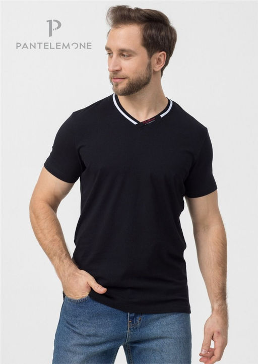 Новинка. Мужская футболка с V-обр. вырезом (58-62) - Pantelemone фото 3