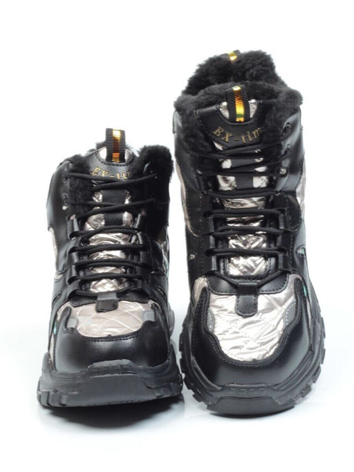 04-8525-3 BLACK Ботинки зимние женские (искусственные материалы)