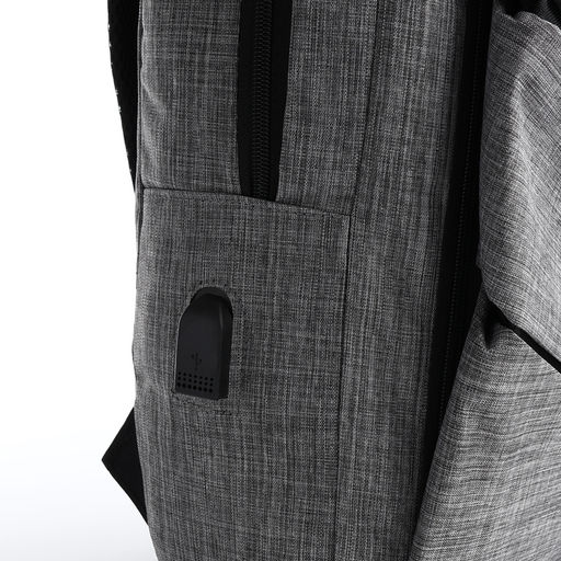 Рюкзак 29,5*12*43, отд на молнии, 2 н/к, 2 б/к, USB, черный/серый - Simaland фото 4